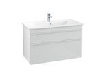Villeroy und Boch Venticello Waschtisch-Unterschrank A92602RE 95,3 x 59 x 50,2 cm, Becken mittig, Griff White, Glass Glossy White