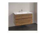 Villeroy und Boch Venticello Waschtisch-Unterschrank A92601RH 95,3x59x50,2cm, Becken mittig, Griff Chrom, Kansas Oak