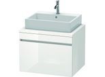Duravit DuraStyle Waschtisch-Unterschrank DS531102218 70 x 54,8 cm, weiß hochglanz/weiß matt, für Konsole, 1 Auszug