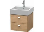 Duravit Brioso Waschtischunterbau BR415201052 484x459mm, Europ. Eiche, 2 Auszüge, Griff Chrom