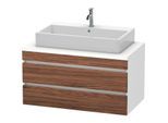 Duravit DuraStyle Waschtisch-Unterschrank DS531902118 100 x 54,8 cm, nussbaum dunkel/weiß matt, für Konsole, 2 Schubkästen