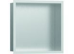 hansgrohe XtraStoris Wandnische 56097700 30x30x10cm, mit Designrahmen, Edelstahl gebürstet, mattweiß