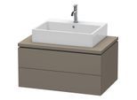 Duravit L-Cube Waschtisch-Unterschrank LC581709090 82 x 54,7 cm, flannel grey seidenmatt, für Konsole, 2 Schubkästen