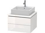 Duravit L-Cube Waschtisch-Unterschrank LC581502222 62 x 54,7 cm, weiß hochglanz, für Konsole, 2 Schubkästen