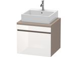 Duravit DuraStyle Waschtisch-Unterschrank DS531002243 60 x 54,8 cm, weiß hochglanz/basalt matt, für Konsole, 1 Auszug