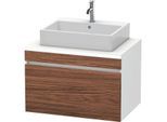 Duravit DuraStyle Waschtisch-Unterschrank DS531202118 80 x 54,8 cm, nussbaum dunkel/weiß matt, für Konsole, 1 Auszug