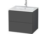Duravit L-Cube Waschtischunterbau LC624004949 Graphit Matt, 62x55,5x48,1cm, 2 Schubladen