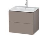 Duravit L-Cube Waschtischunterbau LC624004343 Basalt Matt, 62x55,5x48,1cm, 2 Schubladen