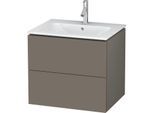 Duravit L-Cube Waschtischunterbau LC624009090 Flannel Grey Seidenmatt, 62x55,5x48,1cm, 2 Auszüge