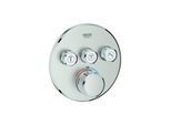 Grohe Grohtherm Smartcontrol Fertigmontageset 29121DC0 supersteel, rund, UP-Thermostat, 3 Absperrventile