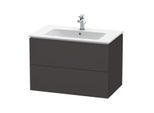 Duravit L-Cube Waschtisch-Unterschrank LC624108080 82 x 48,1 cm, graphit supermatt, 2 Schubkästen, wandhängend