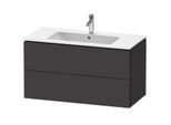 Duravit L-Cube Waschtisch-Unterschrank LC624208080 102 x 48,1 cm, graphit supermatt, 2 Schubkästen, wandhängend