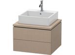 Duravit L-Cube Waschtisch-Unterschrank LC581507575 62 x 54,7 cm, leinen, für Konsole, 2 Schubkästen