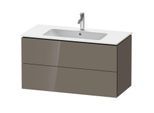 Duravit L-Cube Waschtischunterbau LC624208989 Flannel Grey Hochglanz, 102x55,5x48,1cm, 2 Auszüge
