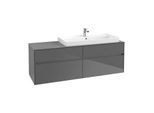 Villeroy & Boch Collaro Waschtischunterschrank C03000FP 160x54,8x50cm, Waschtisch rechts, Glossy Grey