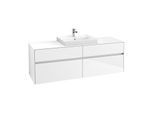 Villeroy & Boch Collaro Waschtischunterschrank C02500DH 160x54,8x50cm, Waschtisch mittig, Glossy White