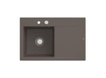 Villeroy und Boch Subway Style 45 Flat Einbauspüle 334802TR links, mit Ablaufgarnitur, Excenterbetätigung, timber CeramicPlus, 78 x 51 cm