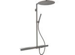 hansgrohe Axor Showerpipe 27984340 mit Thermostat 800, Kopfbrause 350 1jet, brushed black chrome