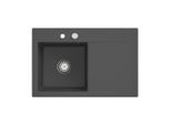 Villeroy und Boch Subway Style 45 Flat Einbauspüle 334802SL links, mit Ablaufgarnitur, Excenterbetätigung, stone CeramicPlus, 78 x 51 cm