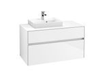 Villeroy & Boch Collaro Waschtischunterschrank C01400DH 100x54,8x50cm, Waschtisch links, Glossy White