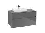 Villeroy & Boch Collaro Waschtischunterschrank C01400FP 100x54,8x50cm, Waschtisch links, Glossy Grey