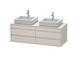 Duravit Ketho Waschtisch-Unterschrank KT6657B9191 140x55x49,6cm, für Aufsatzbecken, 4 Schubkästen, Ausschnitt beidseitig, Taupe