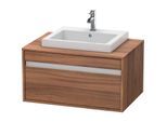 Duravit Ketho Waschtisch-Unterschrank KT679407979 80 x 55 cm, nussbaum natur, für Einbauwaschtisch mittig, 1 Auszug, wandhängend