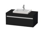 Duravit Ketho Waschtisch-Unterschrank KT679501616 100 x 55 cm, Eiche schwarz, für Einbauwaschtisch mittig, 1 Auszug, wandhängend