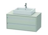 Duravit Ketho Waschtisch-Unterschrank KT665500707 100 x 42,6 x 55 cm, betongrau matt, für Aufsatzbecken mittig, 2 Schubkästen