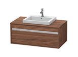 Duravit Ketho Waschtisch-Unterschrank KT679502121 100 x 55 cm, nussbaum dunkel, für Einbauwaschtisch mittig, 1 Auszug, wandhängend