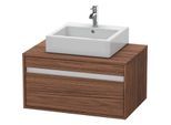 Duravit Ketho Waschtisch-Unterschrank KT669402121 80 x 55 cm, nussbaum dunkel, für Aufsatzbecken mittig, 1 Auszug, wandhängend