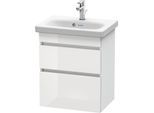 Duravit DuraStyle Waschtisch-Unterschrank DS640302218 50 x 36,8 cm, weiß hochglanz/weiß matt, 2 Schubkästen, wandhängend