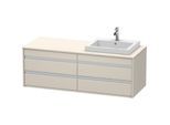 Duravit Ketho Waschtisch-Unterschrank KT6757R9191 140x55x49,6cm, für Einbauwaschtisch, 4 Schubkästen, Ausschnitt rechts, Taupe