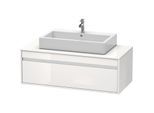 Duravit Ketho Waschtisch-Unterschrank KT669602222 120 x 55 cm, weiß hochglanz, für Aufsatzbecken mittig, 1 Auszug, wandhängend