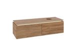 Villeroy und Boch Legato Waschtischunterschrank B615L0RH 140x38x50cm, Waschtisch rechts, mit LED-Beleuchtung, Kansas Oak
