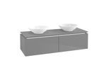 Villeroy & Boch Legato Waschtischunterschrank B668L0FP 140x38x50cm, mit LED-Beleuchtung, Glossy Grey