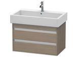 Duravit Ketho Waschtisch-Unterschrank KT663703535 75 x 44 cm, Eiche terra, 2 Schubkästen, wandhängend