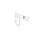 Hewi System 900 Stützklappgriff 900.50.18560DX Ausladung 850 mm, Edelstahl pulverbeschichtet weiß tiefmatt, links