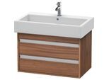 Duravit Ketho Waschtisch-Unterschrank KT663707979 75 x 44 cm, nussbaum natur, 2 Schubkästen, wandhängend