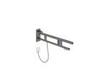 Hewi System 900 Stützklappgriff 900.50.12860SC Ausladung 850 mm, Edelstahl pulverbeschichtet dunkelgrau perlglimmer tiefmatt, links