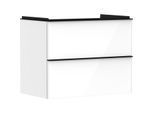 hansgrohe Xelu Q Waschtischunterschrank 54027670 780x605x475mm, 2 Schubladen, weiß hochglanz, mattschwarz