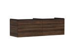 hansgrohe Xelu Q Waschtischunterschrank 54073670 1560x485x550mm, 2 Schubkästen, Nussbaum dunkel, mattschwarz