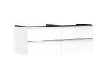 hansgrohe Xelu Q Waschtischunterschrank 54086000 1360x485x550mm, 4 Schubkästen, weiß hochglanz, chrom