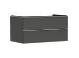 hansgrohe Xelu Q Waschtischunterschrank 54079000 980x485x550mm, 2 Schubkästen, diamantgrau matt, chrom