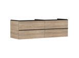 hansgrohe Xelu Q Waschtischunterschrank 54092670 1560x485x550mm, 4 Schubkästen, Eiche Natur, mattschwarz