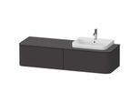 Duravit Happy D.2 Waschtisch-Unterschrank HP4944R8080 35,4 x 160 x 55 cm, 2 Auszüge, für Aufsatzbecken, rechts, graphit supermatt
