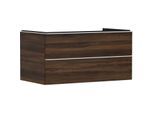 hansgrohe Xelu Q Waschtischunterschrank 54081700 980x485x550mm, 2 Schubkästen, Nussbaum dunkel, mattweiß