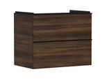 hansgrohe Xelu Q Waschtischunterschrank 54030670 780x605x475mm, 2 Schubladen, Nussbaum dunkel, mattschwarz