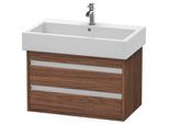 Duravit Ketho Waschtisch-Unterschrank KT663702121 75 x 44 cm, nussbaum dunkel, 2 Schubkästen, wandhängend
