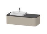 Duravit Happy D.2 Waschtisch-Unterschrank HP4942L6060 35,4 x 130 x 55 cm, 1 Auszug, für Aufsatzbecken, links, taupe seidenmatt
